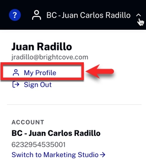 Profile information link