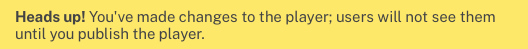 unpublished changes message
