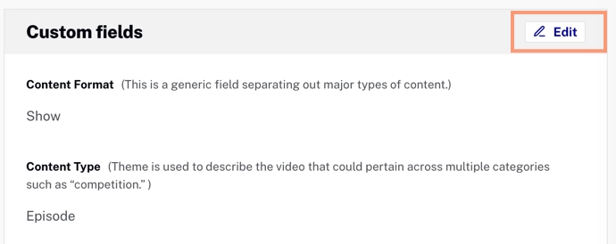 Edit Custom Fields