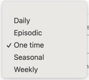 Periodicity Options