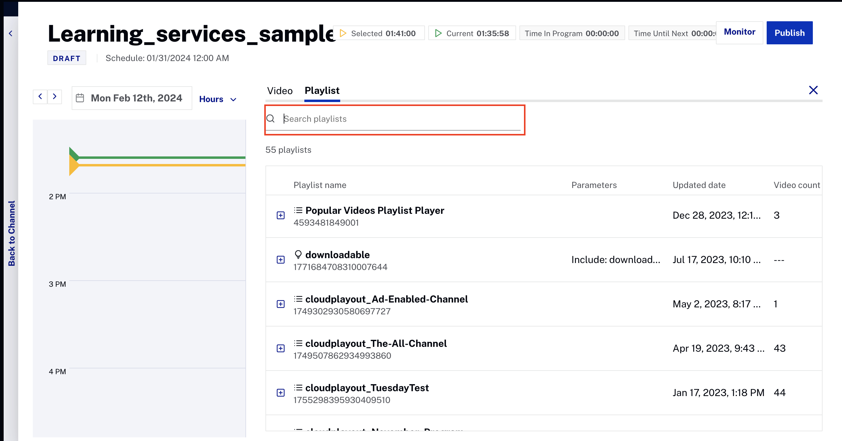 Search options