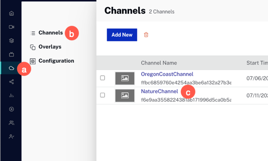 Navigate to channel list