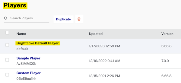 default player