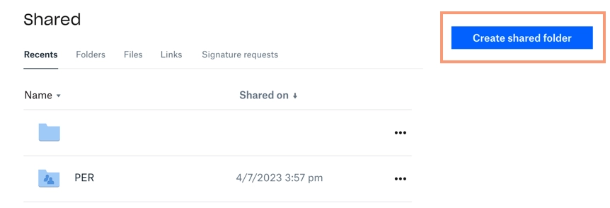 Create Shared Folder