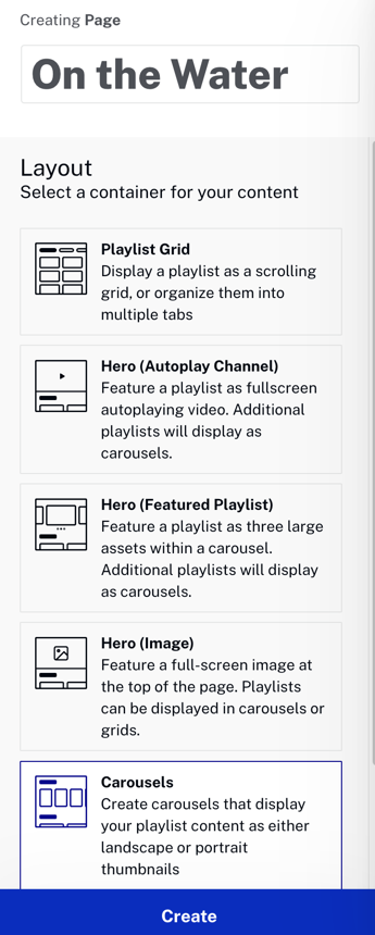 create page
