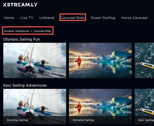 main page in playlist