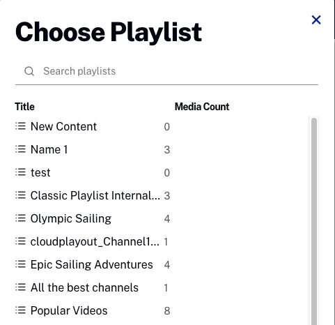 choisir une playlist