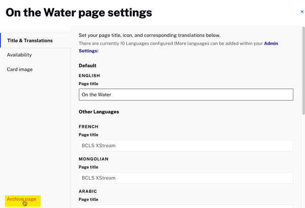 click archive page