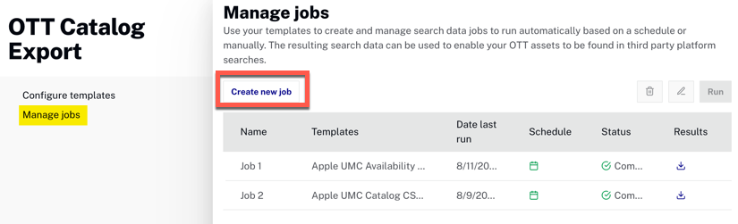 create new job