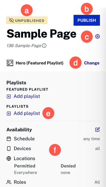 page actions after creation