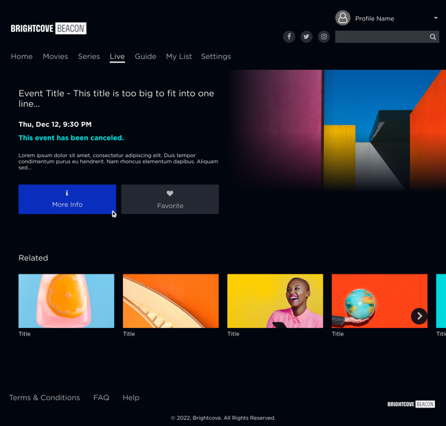 Live channel cancelled