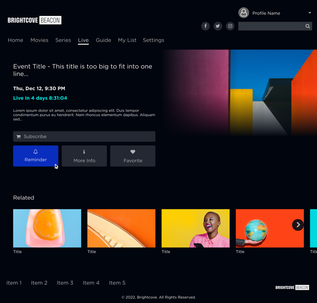 details page with subscribe button
