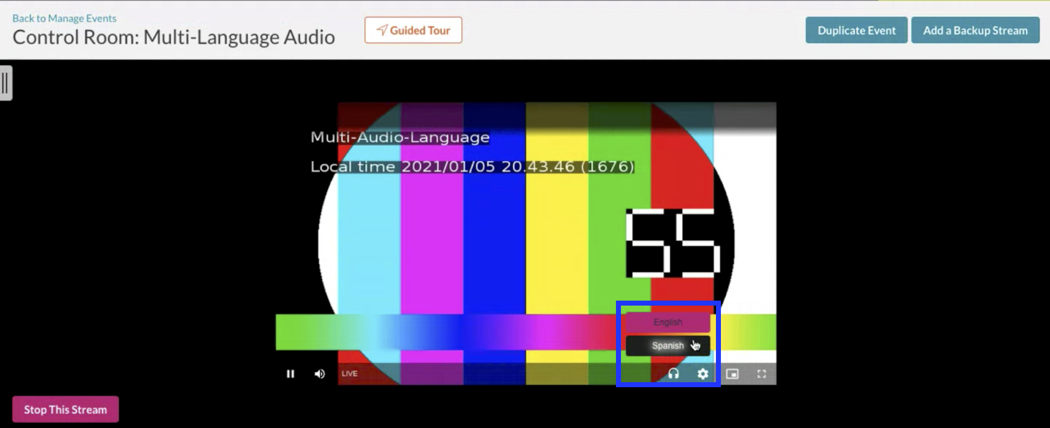 Switch audio track