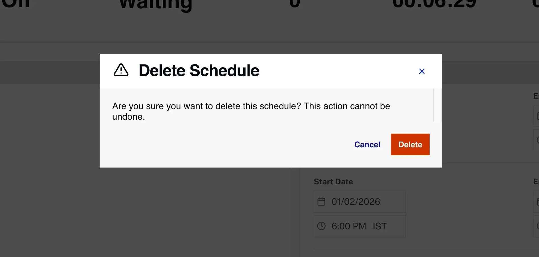 Delete Schedule