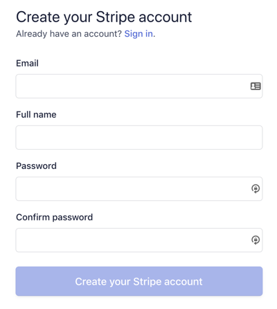 basic info to create account