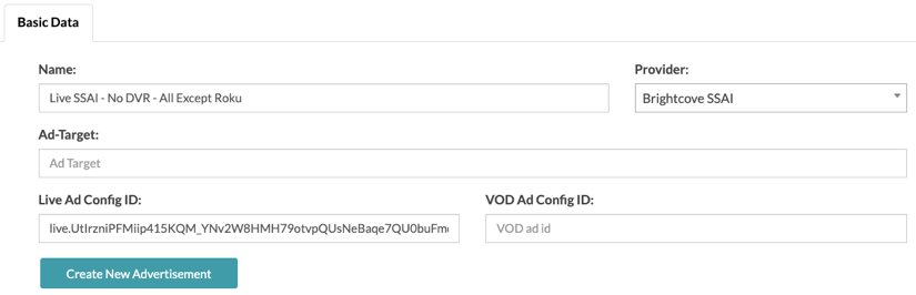 filled in ad form