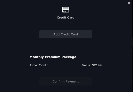 purchase with credit card