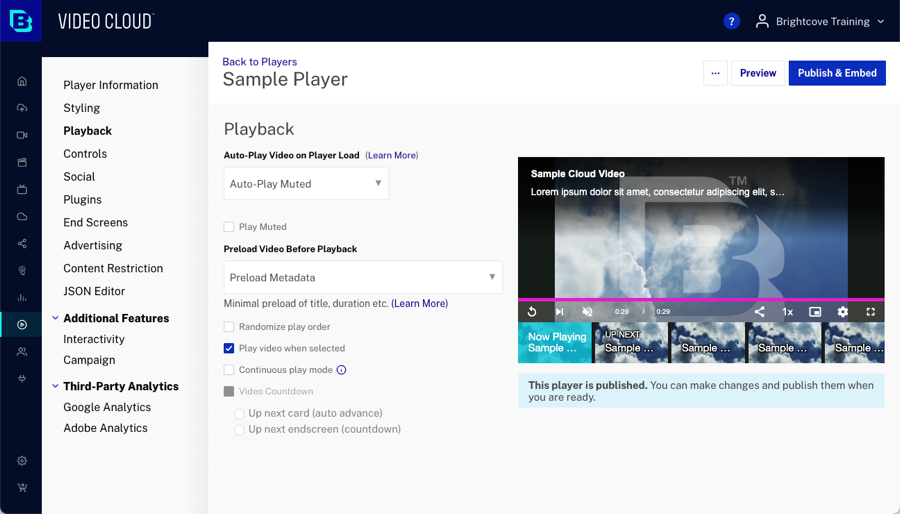 playback properties