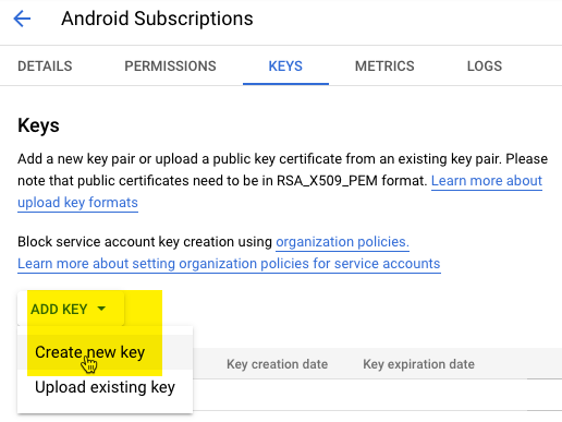 create new key