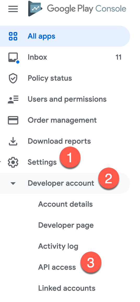 Settings > Compte développeur > Accès à l'API-fr/ width="268"> </figure>
      </li>
      <li>Cliquez sur<strong> Créer un nouveau compte de service</strong>. <figure class=
