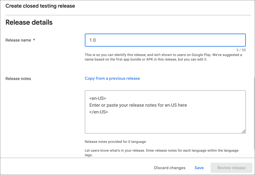 Release details