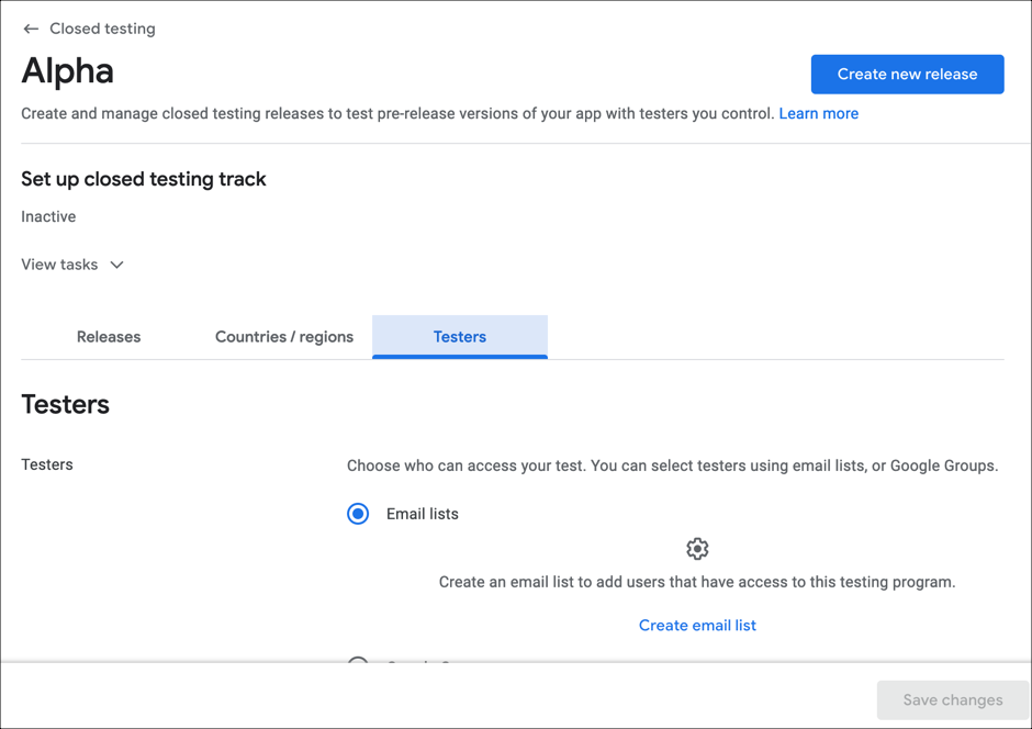 Testers tab