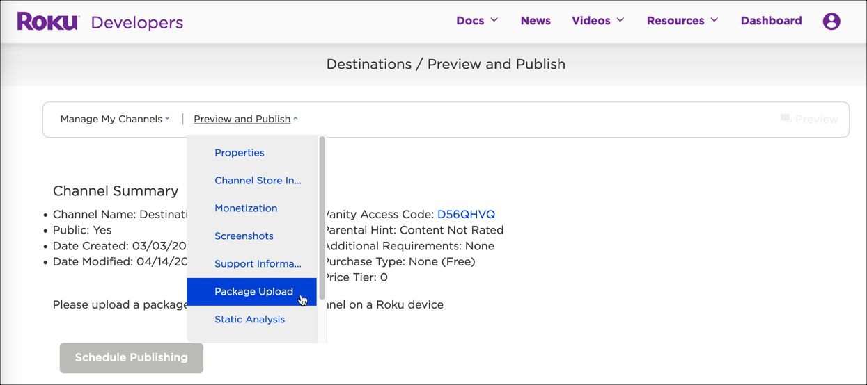 Chargement du package