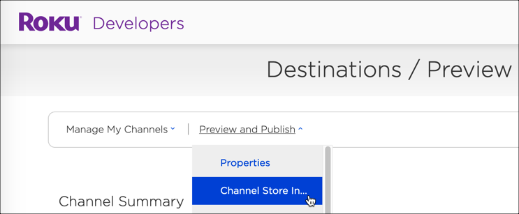 Menu déroulant Informations sur la boutique de chaînes