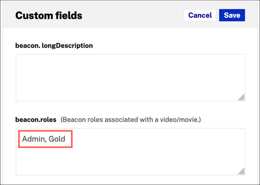 Video role values